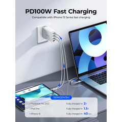 Orico кабел Cable USB C-to-C PD 100W Charging 1.0m Black - CDX-100CC-BK