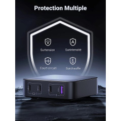 Ugreen универсално зарядно за стена Charger Wall 100W GaN Nexode CD328, 1 x USB-A, 3 x Type-C - 90928