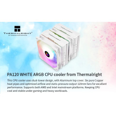 Thermalright охладител CPU Cooler Peerless Assassin 120 White A-RGB - Dual-Tower - LGA1851/LGA1700/AM5
