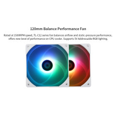 Thermalright охладител CPU Cooler Peerless Assassin 120 White A-RGB - Dual-Tower - LGA1851/LGA1700/AM5