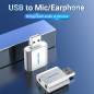 Vention външна звукова карта USB Sound card - Headphones, Mic, Silver - VAB-S13 Vention външна звукова карта USB Sound card - Headphones, Mic, Silver - VAB-S13