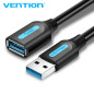 Vention Кабел USB 3.0 Extension AM / AF - 1.5M Black - CBHBG Vention Кабел USB 3.0 Extension AM / AF - 1.5M Black - CBHBG