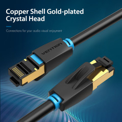 Vention Кабел LAN SFTP Cat.8 Patch Cable - 1M Black 40Gbps - IKABF