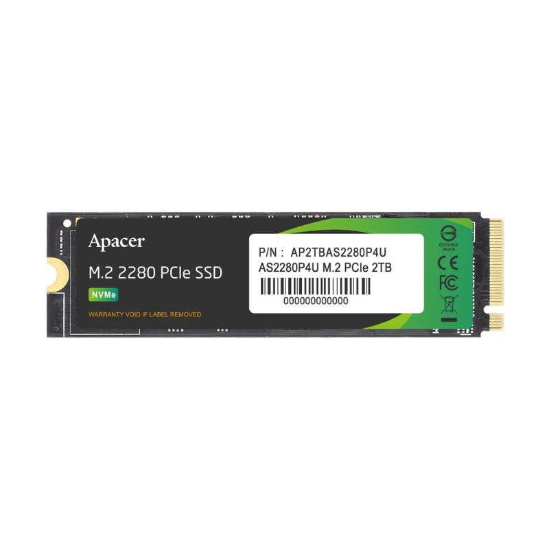 Apacer диск SSD M.2 PCIe AS2280P4U, 2TB - AP2TBAS2280P4U-1 Apacer диск SSD M.2 PCIe AS2280P4U, 2TB - AP2TBAS2280P4U-1