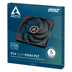 Arctic управляем вентилатор Fan 140x140x16mm - P14 SLIM PWM PST - 150-1800rpm