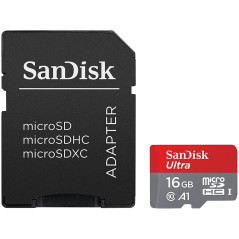 SanDisk Ultra Android microSDHC 16GB + SD Adapter + Memory Zone App 98MB/s A1 Class 10 UHS-I EAN: 619659161347