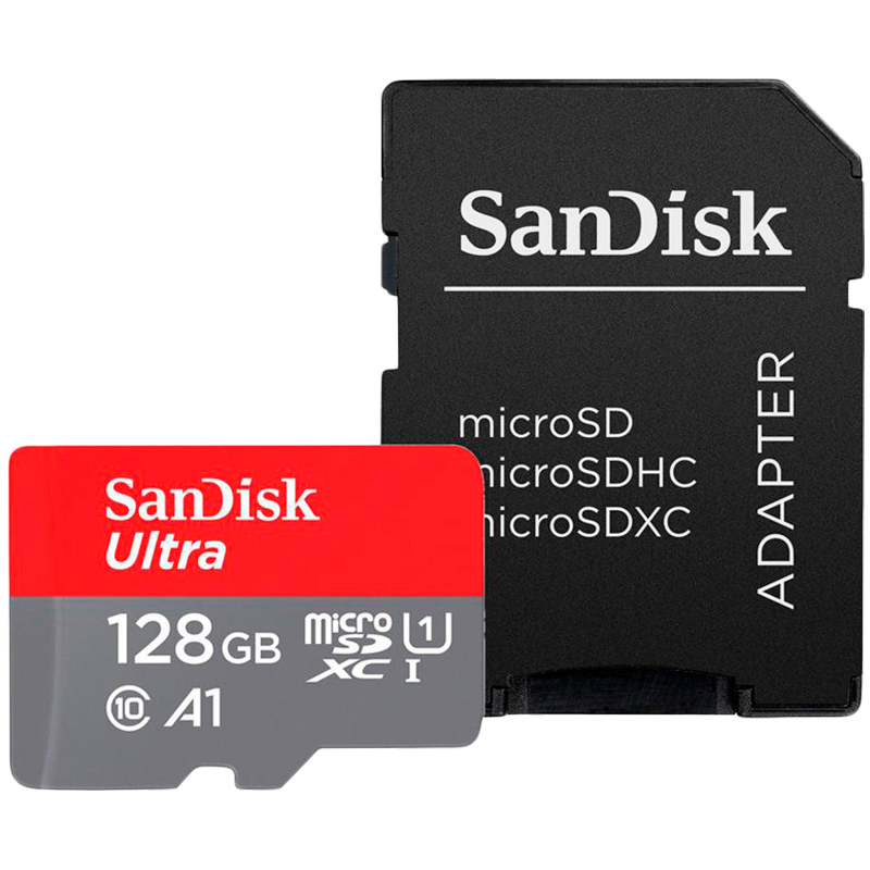 SanDisk Ultra microSDXC 128GB + SD Adapter 140MB/s A1 Class 10 UHS-I, EAN: 619659200558