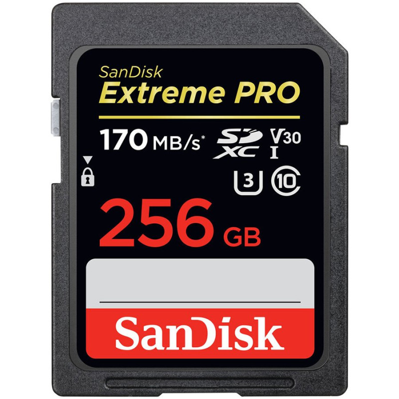 SanDisk Extreme Pro SDXC Card 256GB - 170MB/s V30 UHS-I U3 EAN: 619659170356