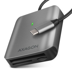 Aluminum high-speed USB-C 3.2 Gen 1 memory card reader. 3 slots, UHS-II.