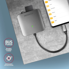Aluminum high-speed USB-C 3.2 Gen 1 memory card reader. 3 slots, UHS-II.