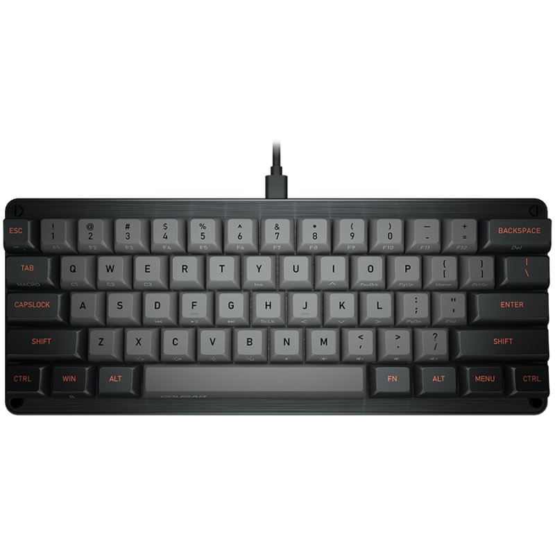 Cougar PURI MINI, Gaming Keyboard, PBT Doubleshot Ball Shape Keycaps, Mechanical switches, N-Key Rollover, 6 Backlight Effects, 
