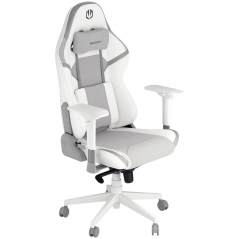 Endorfy Scrim Onyx White Gaming Chair, PU Leather + Breathable Fabric, Cold-pressed Foam, Memory Foam Cushions, Class 4 Gas Lift