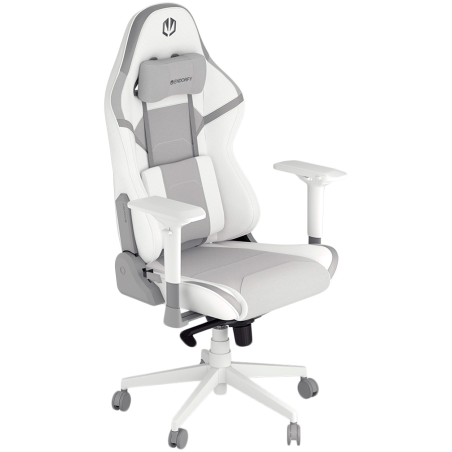 Endorfy Scrim Onyx White Gaming Chair, PU Leather + Breathable Fabric, Cold-pressed Foam, Memory Foam Cushions, Class 4 Gas Lift