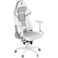 Endorfy Scrim Onyx White Gaming Chair, PU Leather + Breathable Fabric, Cold-pressed Foam, Memory Foam Cushions, Class 4 Gas Lift