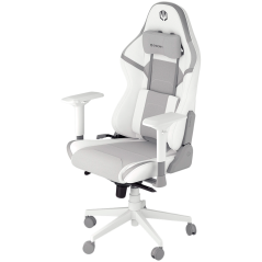 Endorfy Scrim Onyx White Gaming Chair, PU Leather + Breathable Fabric, Cold-pressed Foam, Memory Foam Cushions, Class 4 Gas Lift