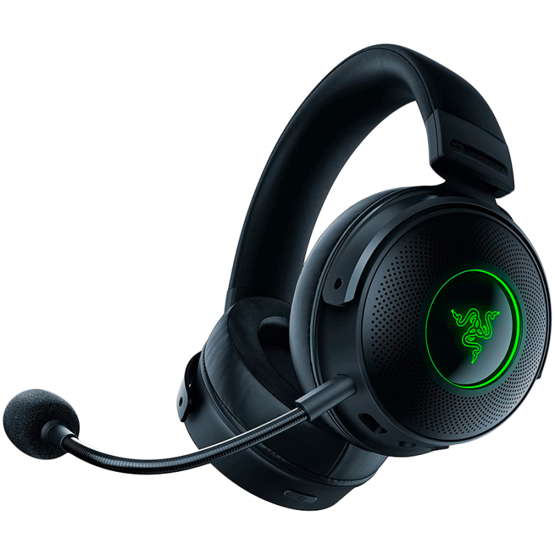 Razer Kraken V3 Pro, Wireless Gaming Headset, Razer HyperSense Haptic Technology, TriForce Titanium 50mm Drivers, Detachable Hyp