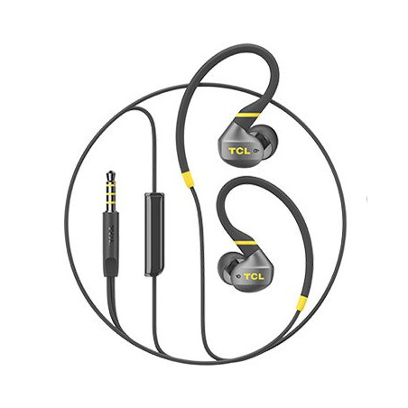 TCL In-ear Wired Sport Headset, IPX4, Frequency of response: 10-22K, Sensitivity: 100 dB, Driver Size: 8.6mm, Impedence: 16 Ohm,