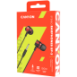 CANYON Stereo earphones with microphone, 1.2M, red