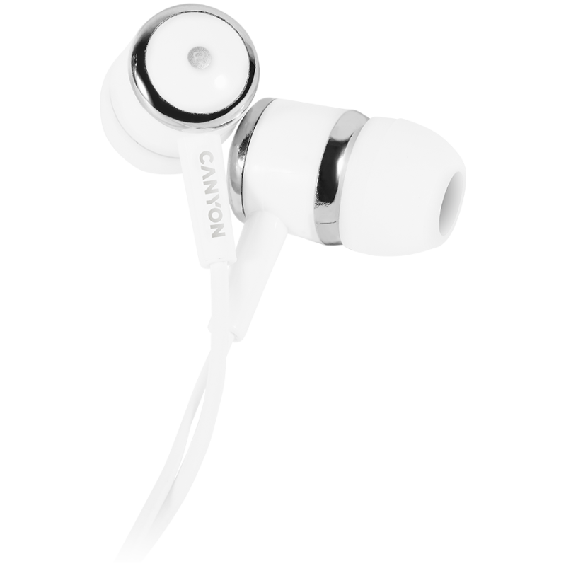 CANYON Stereo earphones with microphone, White CANYON Stereo earphones with microphone, White