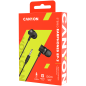 CANYON Stereo earphones with microphone, 1.2M, dark gray