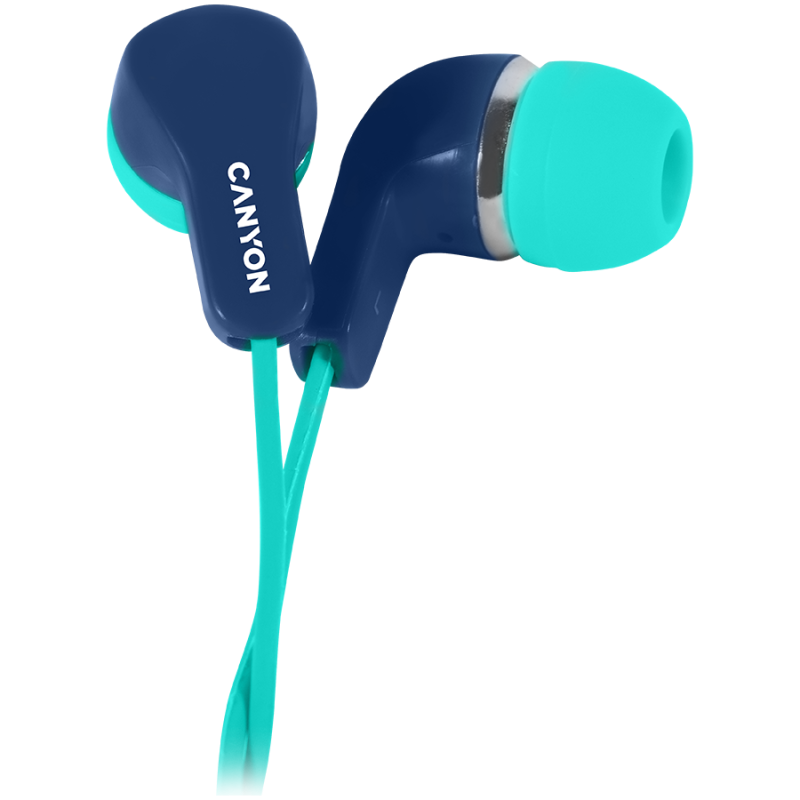 CANYON Stereo Earphones with inline microphone, Green+Blue CANYON Stereo Earphones with inline microphone, Green+Blue