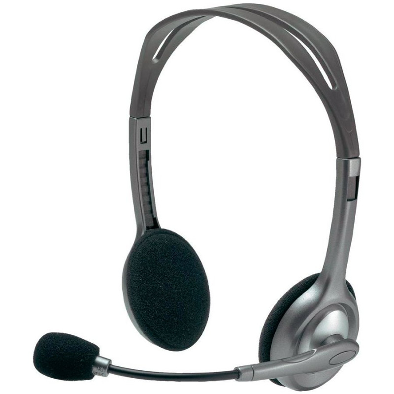 LOGITECH H110 Corded Stereo Headset - GRAY/SILVER - Dual Plug LOGITECH H110 Corded Stereo Headset - GRAY/SILVER - Dual Plug