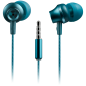 CANYON Stereo earphones with microphone, metallic shell, 1.2M, blue-green