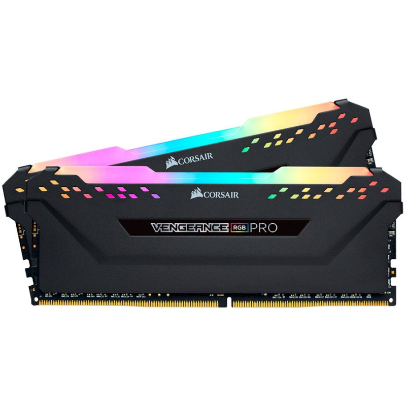 Corsair DDR4, 3200MHz 16GB 2x8GB DIMM, Unbuffered, 16-18-18-36, Base SPD@2666, XMP 2.0, VENGEANCE RGB PRO Heatspreader, RGB LED,