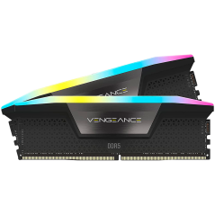 Corsair DDR5, 5200MT/s 32GB 2x16GB DIMM, Unbuffered, 40-40-40-77, XMP 3.0, VENGEANCE RGB DDR5 Black Heatspreader, RGB LED, 1.25V
