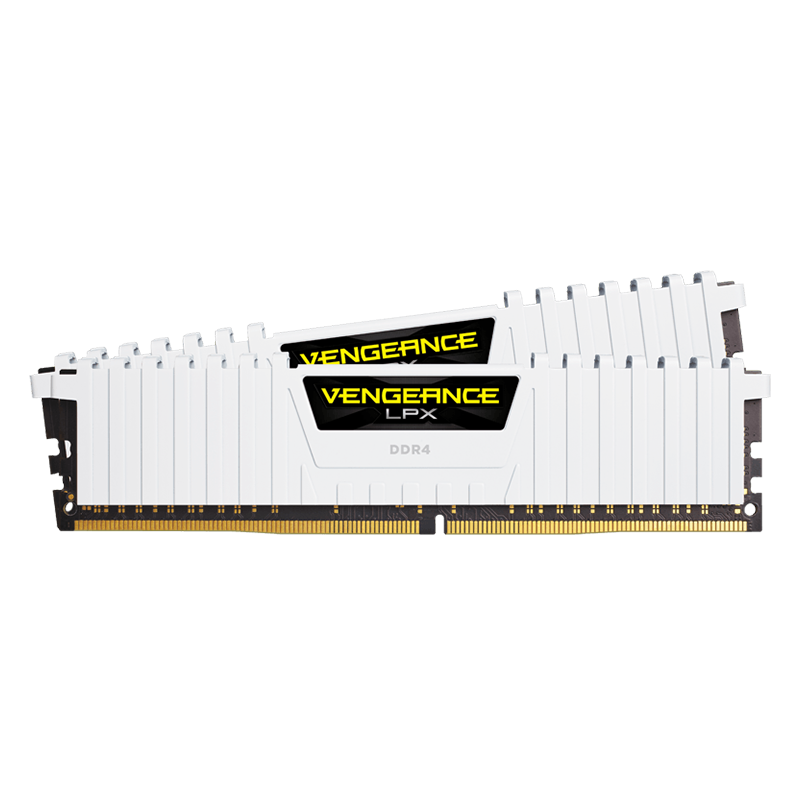 Corsair DDR4, 3200MHz 16GB 2x8GB Dimm, Unbuffered, 16-18-18-36, XMP 2.0, Vengeance LPX White Heatspreader, Black PCB, 1.35V, for
