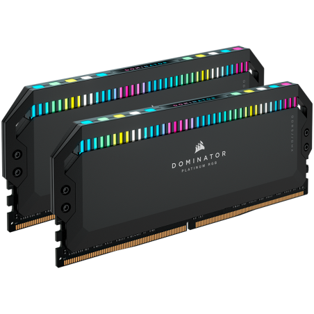 Corsair DDR5, 6200MT/s 32GB 2x16GB DIMM, Unbuffered, 36-39-39-76, OC PMIC, XMP 3.0, DOMINATOR PLATINUM RGB DDR5 Black Heatspread