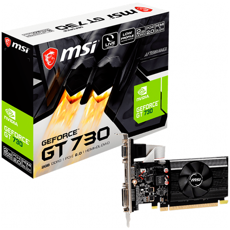 MSI Video Card Nvidia GeForce GT 730 2GB 64bit N730K-2GD3/LP MSI Video Card Nvidia GeForce GT 730 2GB 64bit N730K-2GD3/LP