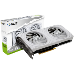 Palit RTX 4060Ti White 8GB GDDR6, 128 bits, 2310/2535 Mhz, 1x HDMI 2.1a, 3x DP 1.4a, two fan, 1x 8-pin Power connector, recommen