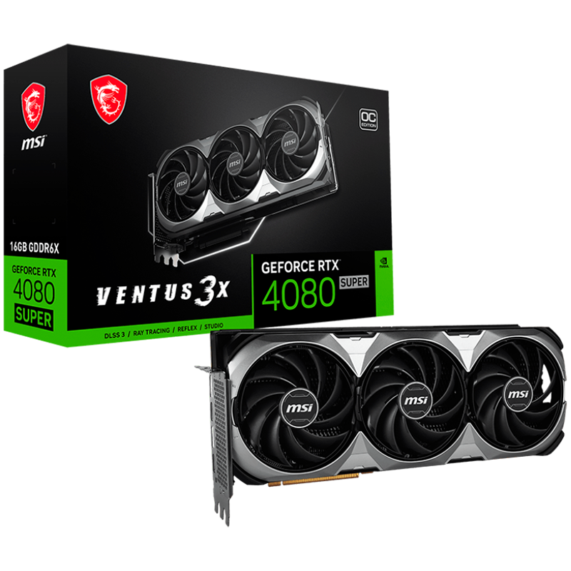 MSI Video Card Nvidia GeForce RTX 4080 SUPER 16G VENTUS 3X OC, 16GB GDDR6X/256bit, PCI Express Gen 4, 2xDP, 2x HDMI, RECOMMENDED