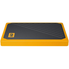 WD 500GB My Passport Go - Portable SSD, up to 400MB/s, 2-meter drop protection - Black w/ Amber trim
