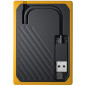 WD 500GB My Passport Go - Portable SSD, up to 400MB/s, 2-meter drop protection - Black w/ Amber trim