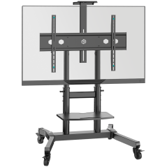 ONKRON Mobile TV Stand Rolling TV Cart for 50"-90" Screens up to 90 kg, Black
