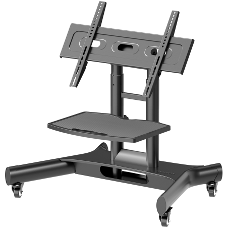 ONKRON Tilting Mobile TV Stand for 32'' – 70 Inch LCD LED OLED TV Screens & Touch Panels Rolling TV Cart on Wheels with Shelf, B