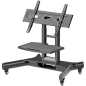 ONKRON Tilting Mobile TV Stand for 32'' – 70 Inch LCD LED OLED TV Screens & Touch Panels Rolling TV Cart on Wheels with Shelf, B