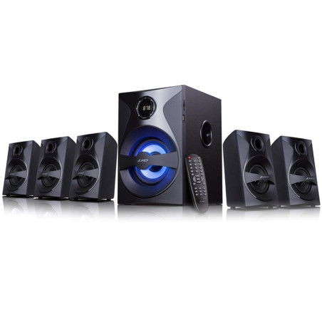 F&D F3800X 5.1 Multimedia Speakers, 80W RMS (10Wx5+30W), 5x3'' Satellites + 5.25'' Subwoofer, BT 5.0/AUX/USB/FM/SD card reader/M