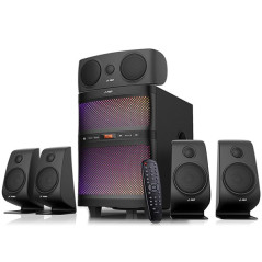 F&D F5060X 5.1 Multimedia Speakers, 135W RMS (15Wx5+60W), 5x1'' Tweeter + 5x3'' Satellites + 8'' Subwoofer, BT 5.0/AUX/USB/FM/SD