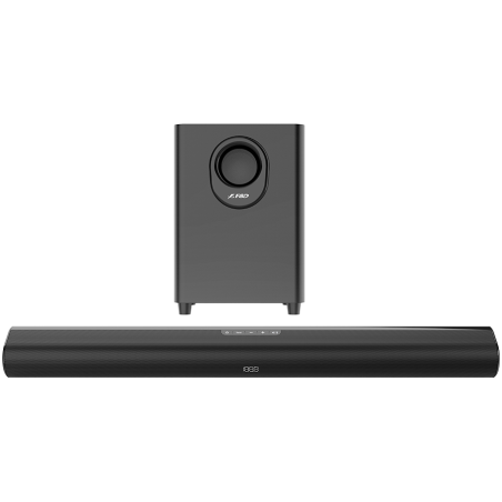 F&D HT-330 2.1 TV Soundbar with Wired Subwoofer, 80W RMS (20Wx2+40W), Full-range speaker: 50x90mm + 6.5'' Subwoofer, BT 5.0/Opti