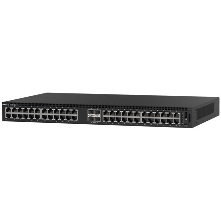 Dell EMC Switch N1148T-ON, L2, 48 ports RJ45 1GbE, 4 ports SFP+ 10GbE, Stacking,European 220V Power Cord,Limited Lifetime Hardwa