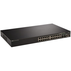 DELL PowerConnect 3524P Managed 24 10/100/4 Gigabit Ethernet 2 SFP Stackable Switch with PoE, No Redundant Power Supply, Lifetim