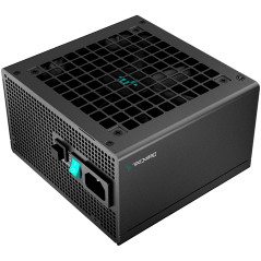 DeepCool PQ850M, 850W, 80 Plus GOLD, Full Japan Electrolytic Capacitors, Fully Modular, Flat Black Cables, 120mm FDB Fan, Fanles