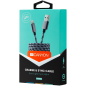 CANYON Lightning USB Cable for Apple, braided, metallic shell, 1M, Dark gray