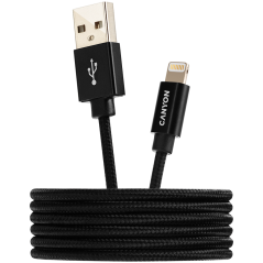 CANYON cable MFI-3 Lightning 12W 1m Black