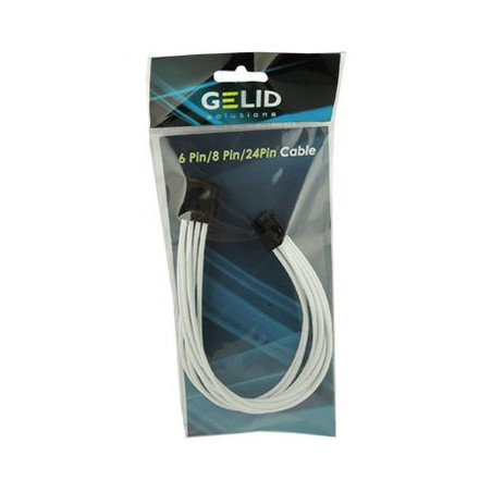 GELID 8pin EPS Power extension cable 30cm individually sleeved UV WHITE, 18 AWG