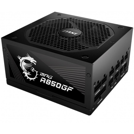 MSI MPG A850GF, 850W, 80 Plus Gold(Up to 90% Efficiency), ATX Form Factor, 100~240 Vac Input Voltage, 47Hz ~ 63Hz Input Frequenc