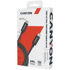 CANYON cable UC-44 USB-C to USB-C 240W 40Gbps 4k 1m Black